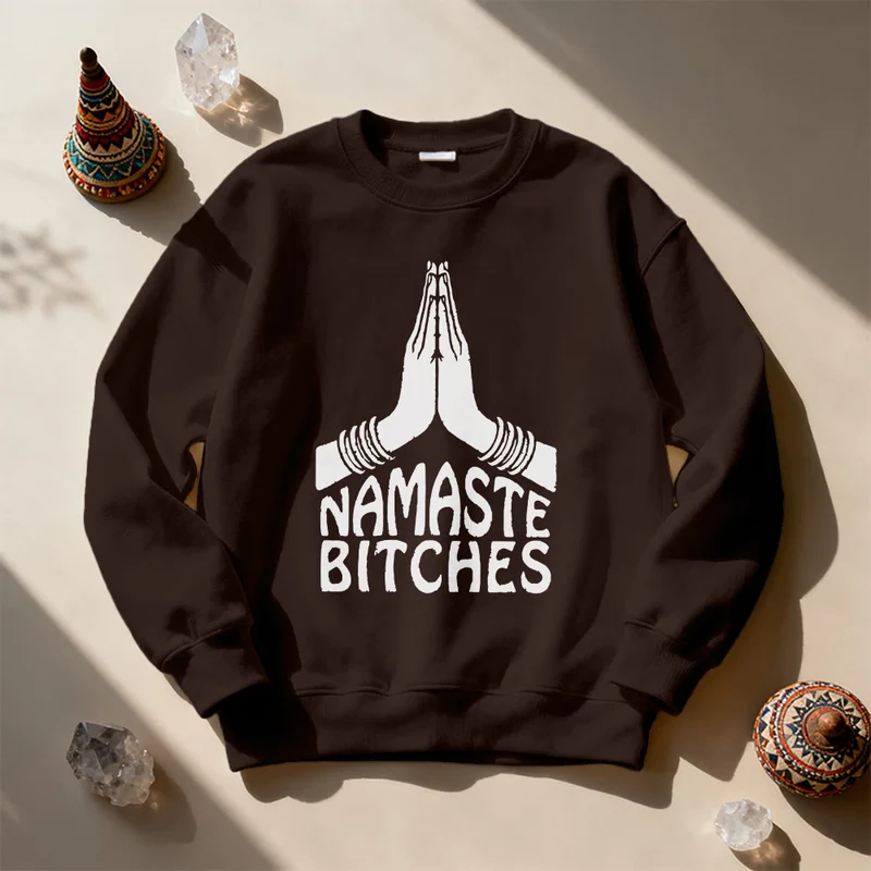 Olivenorma Namaste Vibes Yoga Motivations-Sweatshirt