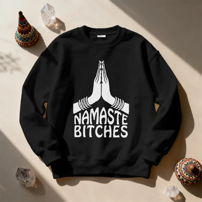 Olivenorma Namaste Vibes Yoga Motivations-Sweatshirt