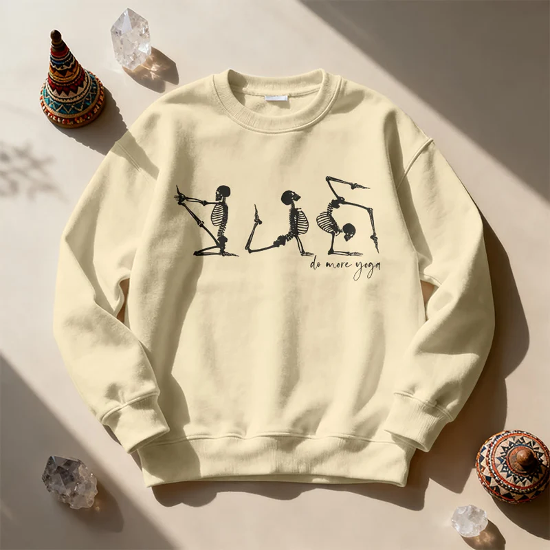 Olivenorma Skeleton Yoga „Do More Yoga“ Motivations-Sweatshirt