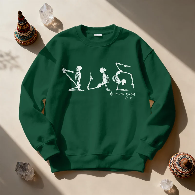 Olivenorma Skeleton Yoga „Do More Yoga“ Motivations-Sweatshirt