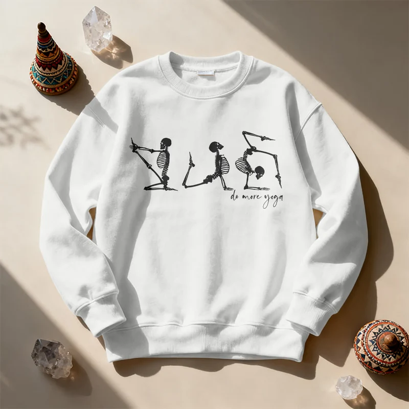 Olivenorma Skeleton Yoga „Do More Yoga“ Motivations-Sweatshirt