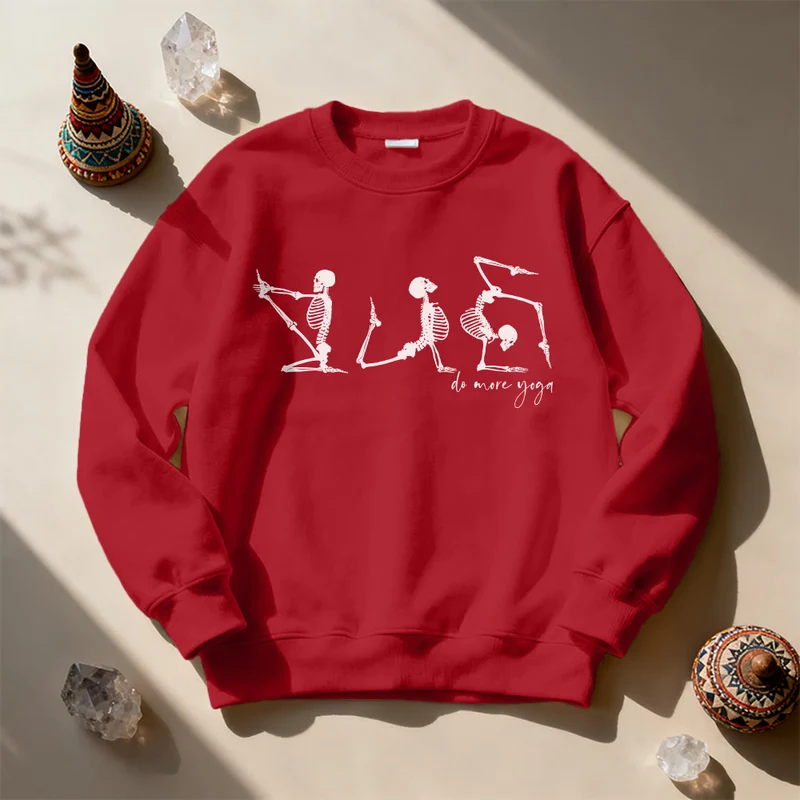 Olivenorma Skeleton Yoga „Do More Yoga“ Motivations-Sweatshirt