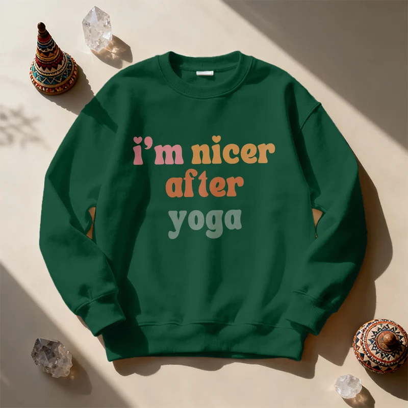 Olivenorma Nicer After Yoga Motivations-Fitness-Sweatshirt
