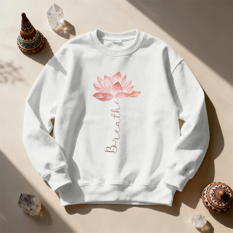 Olivenorma Red Lotus Yoga Meditation Sweatshirt