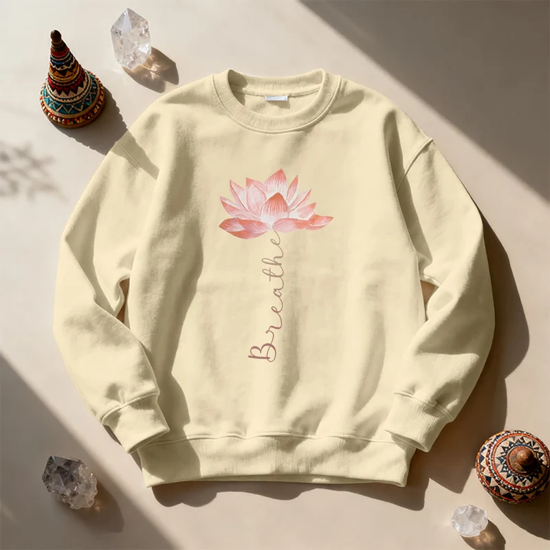 Olivenorma Red Lotus Yoga Meditation Sweatshirt
