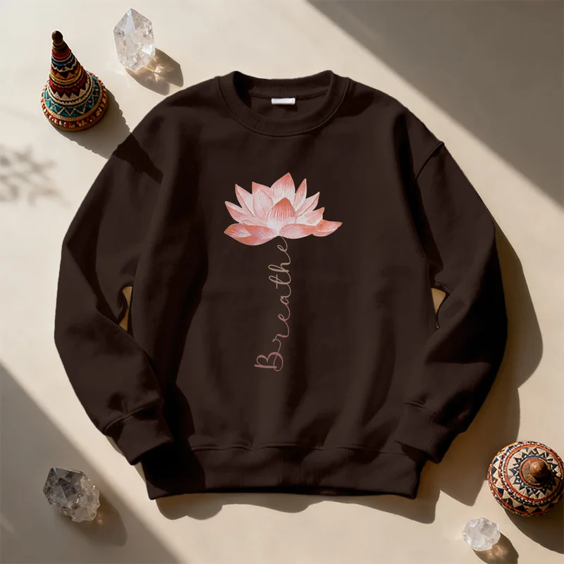 Olivenorma Red Lotus Yoga Meditation Sweatshirt