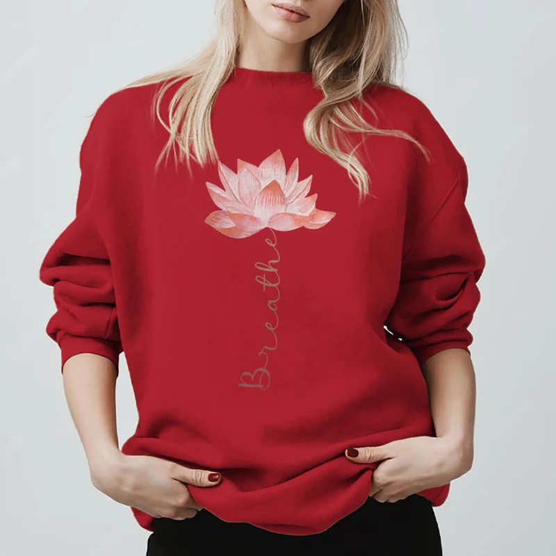 Olivenorma Red Lotus Yoga Meditation Sweatshirt