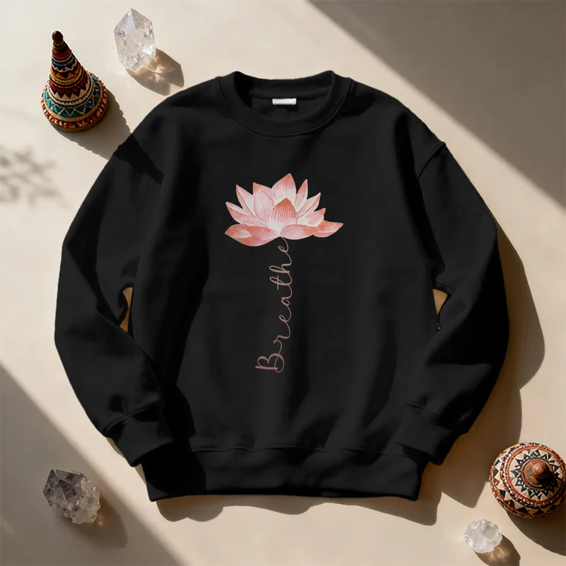 Olivenorma Red Lotus Yoga Meditation Sweatshirt