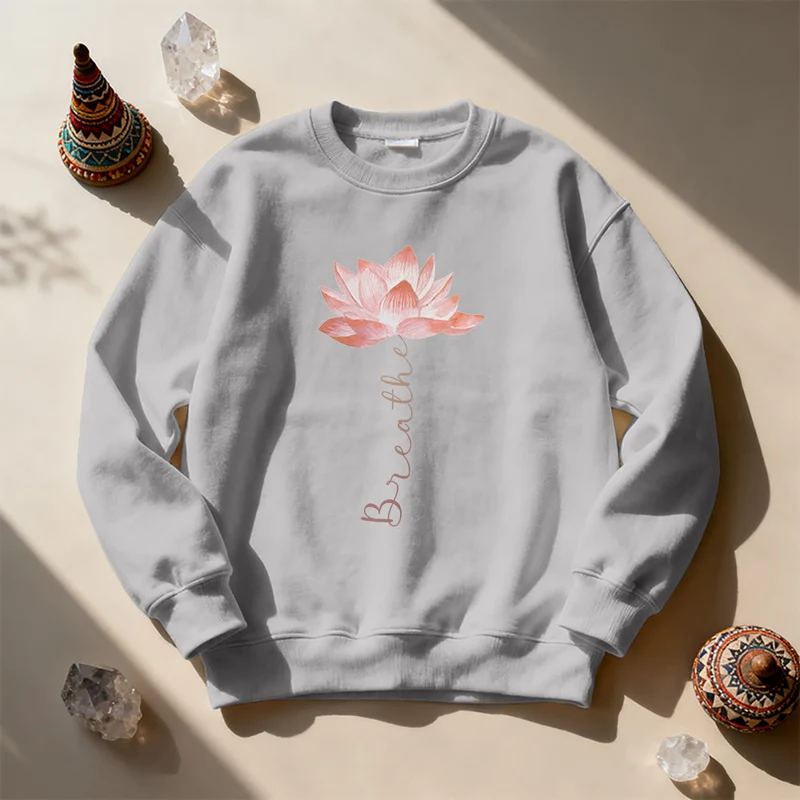 Olivenorma Red Lotus Yoga Meditation Sweatshirt