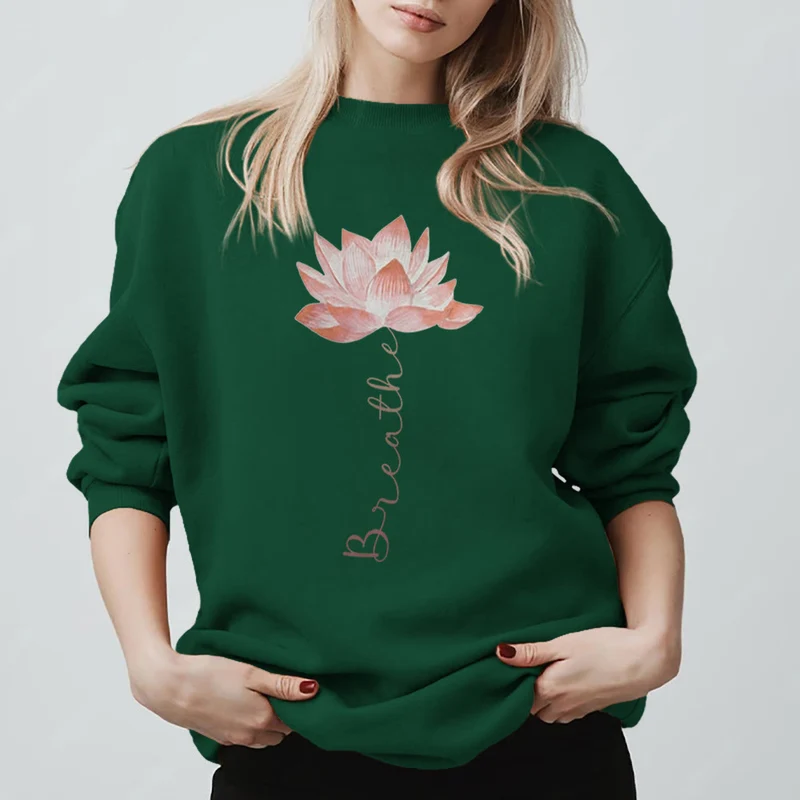 Olivenorma Red Lotus Yoga Meditation Sweatshirt