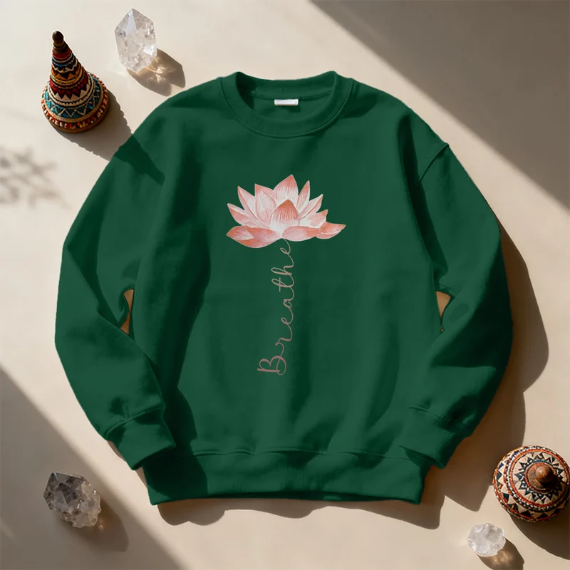 Olivenorma Red Lotus Yoga Meditation Sweatshirt