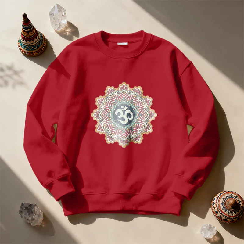 Olivenorma Om Mandala Heilige Geometrie Yoga Meditation Achtsamkeit Sweatshirt