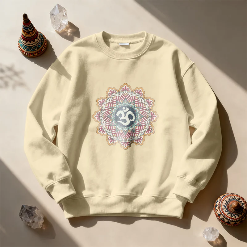 Olivenorma Om Mandala Heilige Geometrie Yoga Meditation Achtsamkeit Sweatshirt