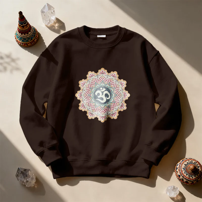 Olivenorma Om Mandala Heilige Geometrie Yoga Meditation Achtsamkeit Sweatshirt