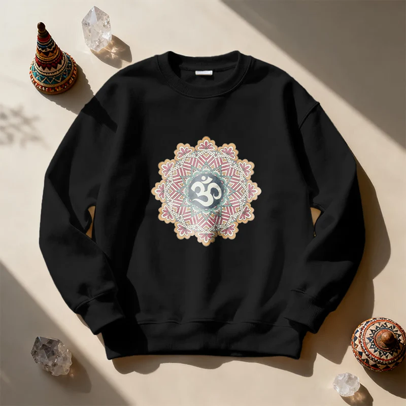 Olivenorma Om Mandala Heilige Geometrie Yoga Meditation Achtsamkeit Sweatshirt