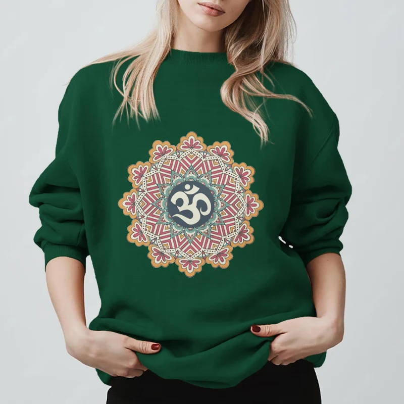 Olivenorma Om Mandala Heilige Geometrie Yoga Meditation Achtsamkeit Sweatshirt