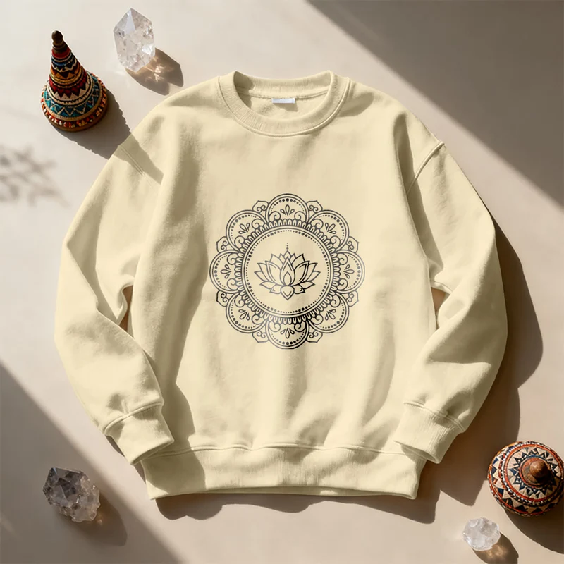 Olivenorma Mandala Boho Spirituelles Yoga Meditation Geometrisches Sweatshirt