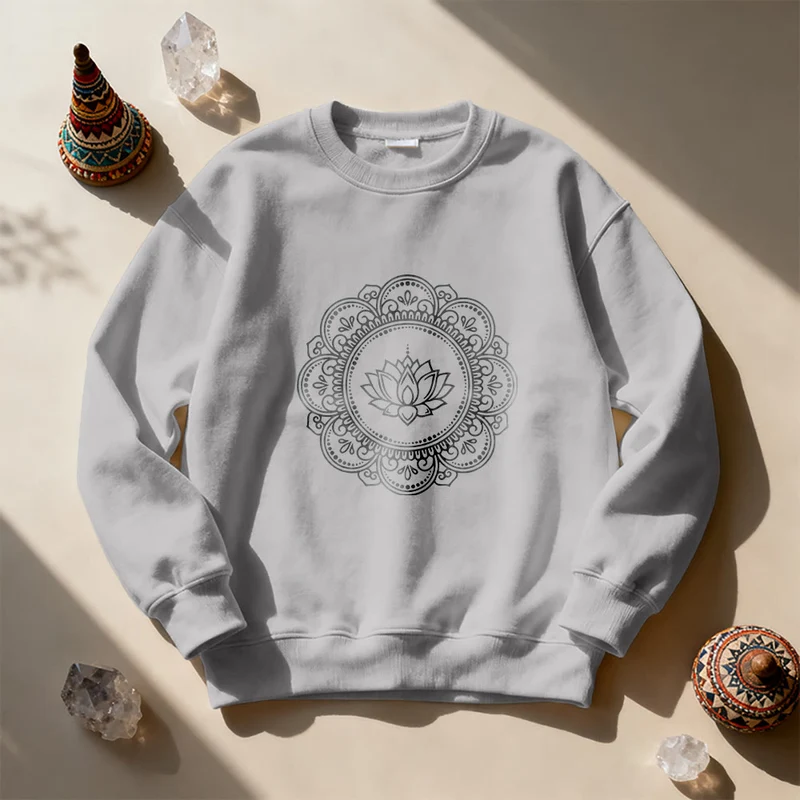 Olivenorma Mandala Boho Spirituelles Yoga Meditation Geometrisches Sweatshirt