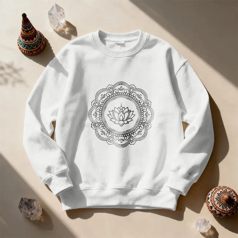 Olivenorma Mandala Boho Spirituelles Yoga Meditation Geometrisches Sweatshirt