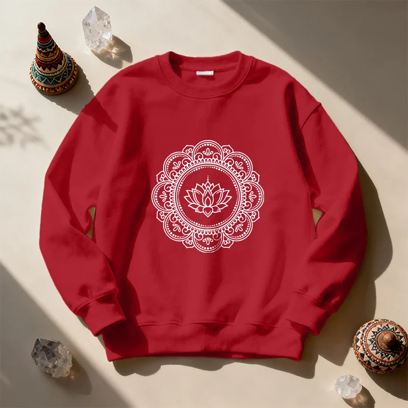 Olivenorma Mandala Boho Spirituelles Yoga Meditation Geometrisches Sweatshirt