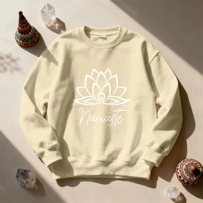 Olivenorma Namaste Lotus Yoga Meditation Achtsamkeit Sweatshirt