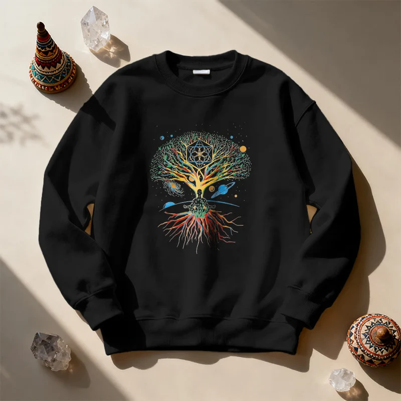 Olivenorma Baum Meditation Universum Spirituelle Achtsamkeit Sweatshirt