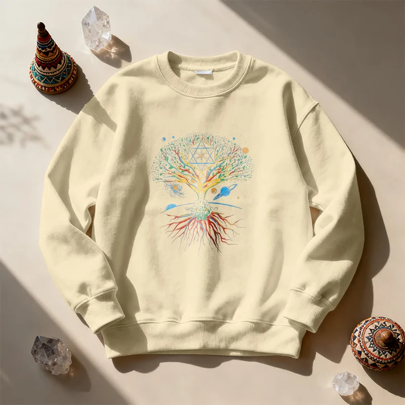 Olivenorma Baum Meditation Universum Spirituelle Achtsamkeit Sweatshirt
