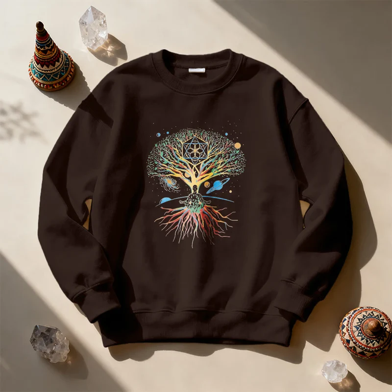 Olivenorma Baum Meditation Universum Spirituelle Achtsamkeit Sweatshirt