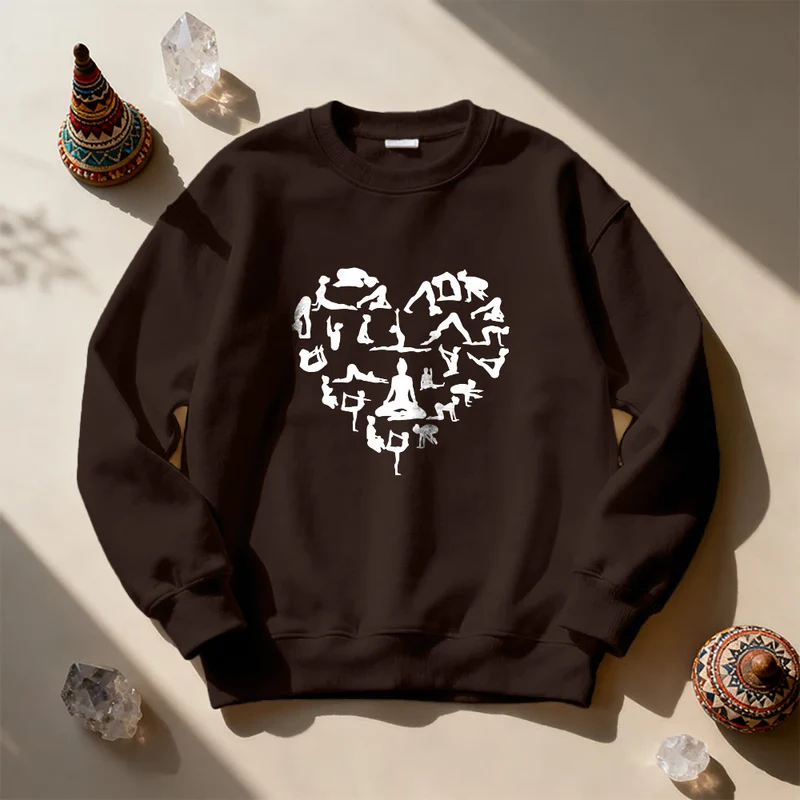 Olivenorma Herz Namaste Yoga Meditation Mentales Wohlbefinden Rundhals-Sweatshirt