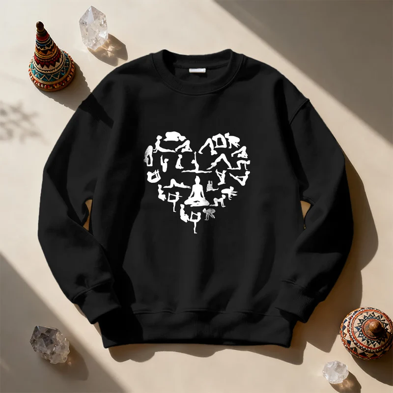 Olivenorma Herz Namaste Yoga Meditation Mentales Wohlbefinden Rundhals-Sweatshirt