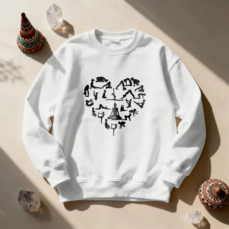 Olivenorma Herz Namaste Yoga Meditation Mentales Wohlbefinden Rundhals-Sweatshirt