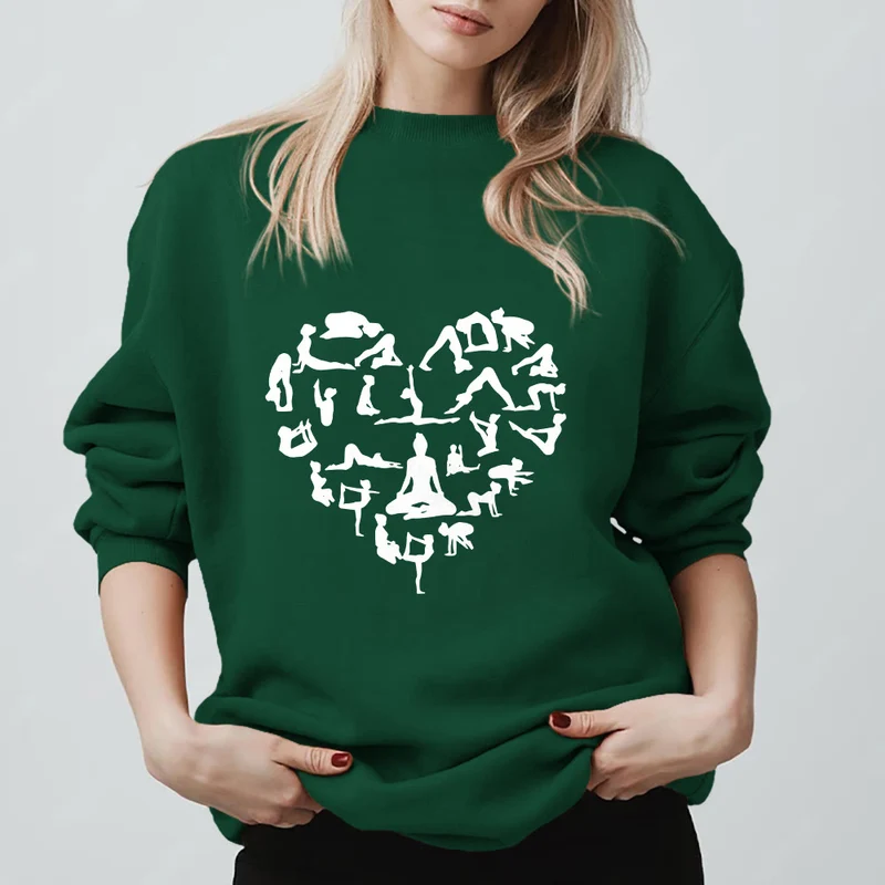 Olivenorma Herz Namaste Yoga Meditation Mentales Wohlbefinden Rundhals-Sweatshirt