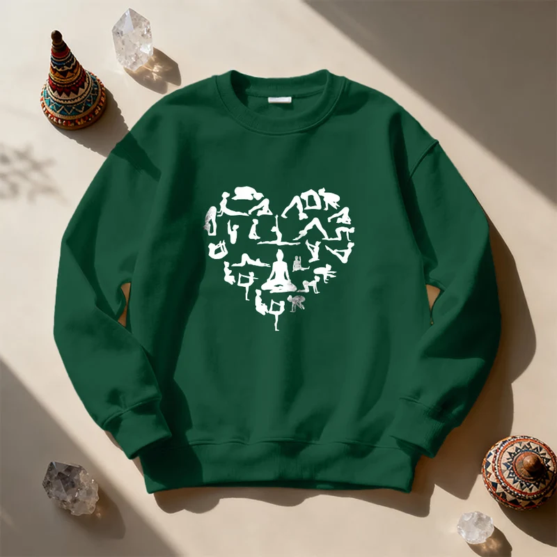 Olivenorma Herz Namaste Yoga Meditation Mentales Wohlbefinden Rundhals-Sweatshirt