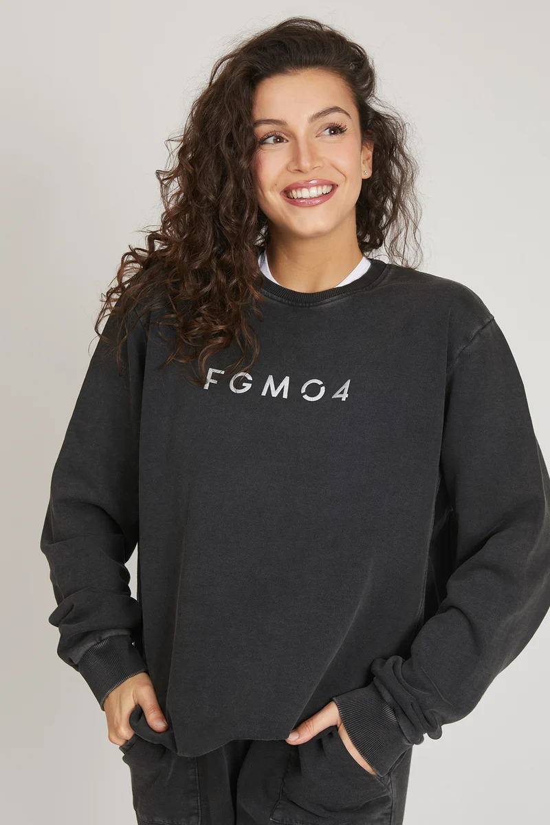 Felpa Donna Over Grigio Ardesia
