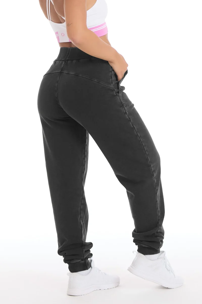 Pantalone Donna Jogger Slim Grigio Ardesia