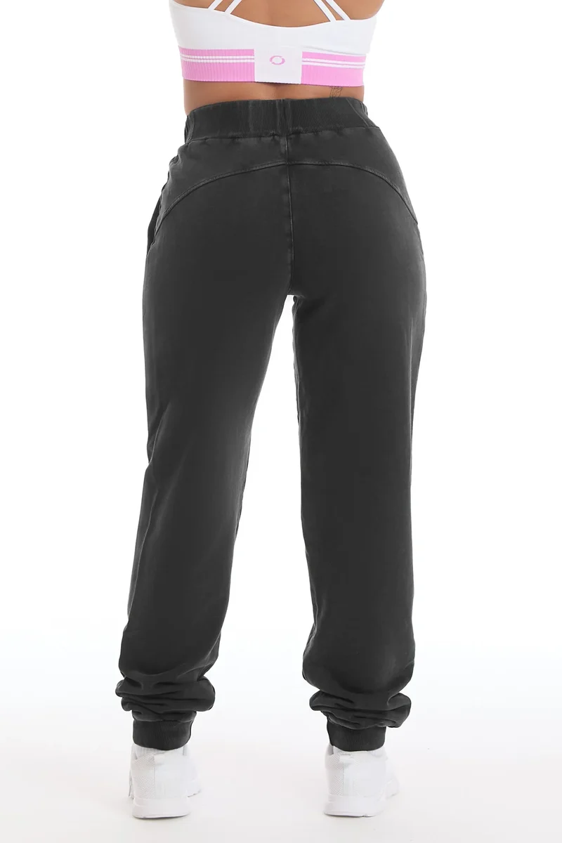 Pantalone Donna Jogger Slim Grigio Ardesia