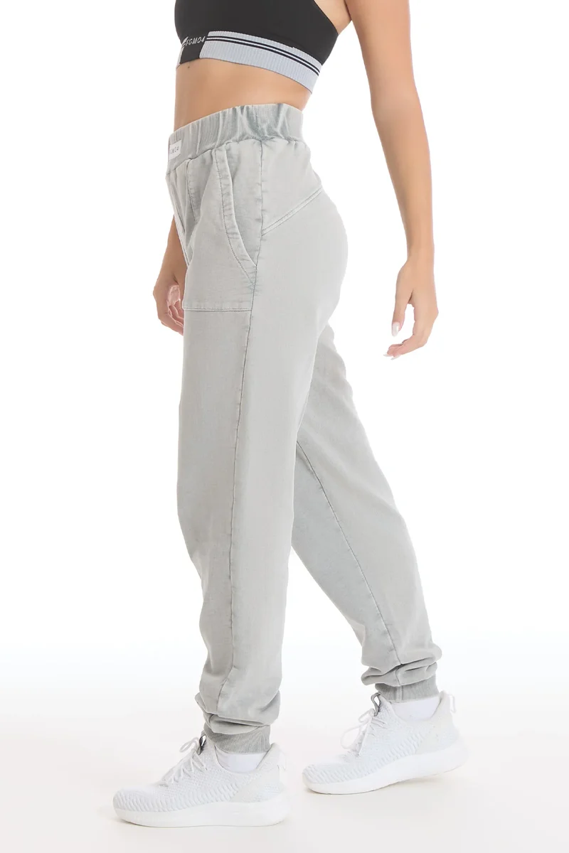 Pantalone Donna Jogger Slim Grigio Moonstone