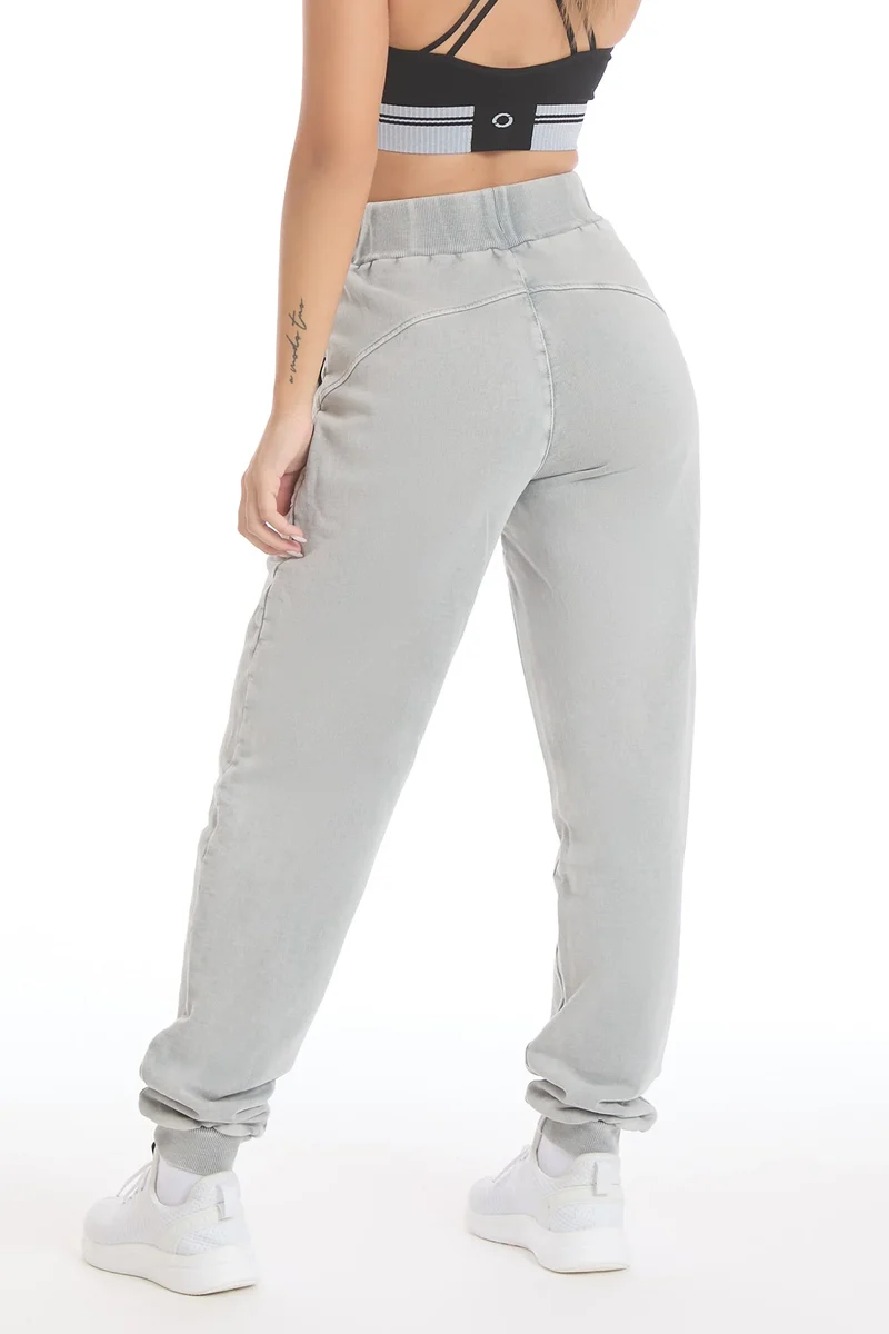 Pantalone Donna Jogger Slim Grigio Moonstone