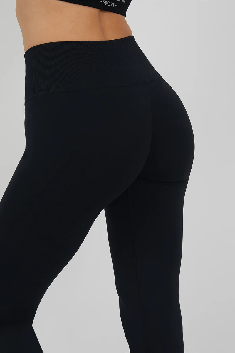 Leggings Soft Push Up Confidence a Zampa Nero