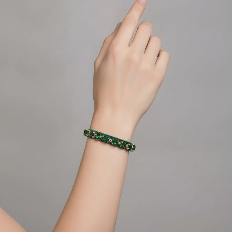 Bracciali in pietre e velluto per lei - Verde