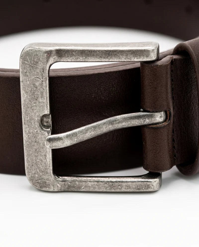 Cintura uomo fusto bombato 2 passanti 3,5cm - Marrone