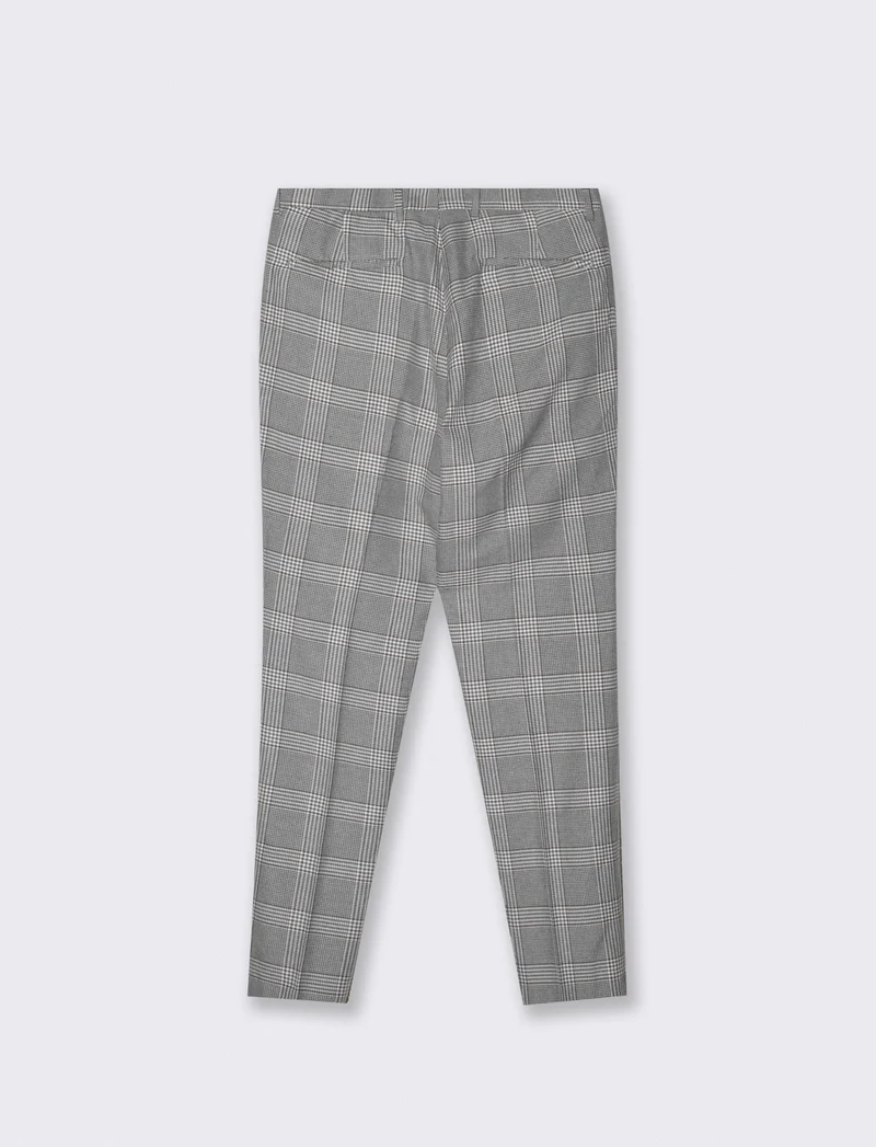 Pantaloni a quadri formal fit elegante - Grigio