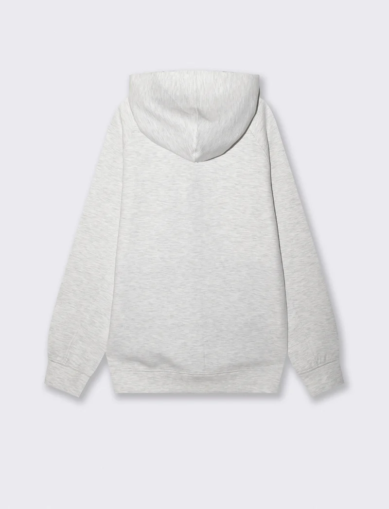 Felpa Cappuccio Cardigan Interlock Set - Grigio chiaro mel.
