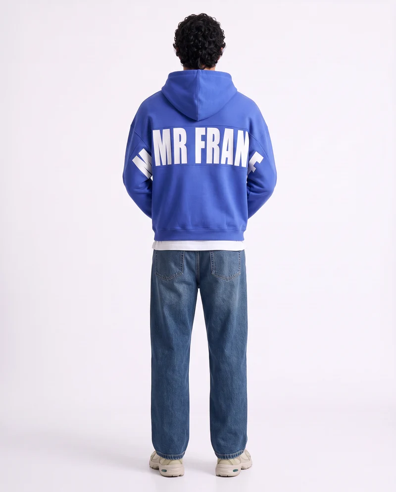 Felpa con cappuccio e stampa trendy - Bluette
