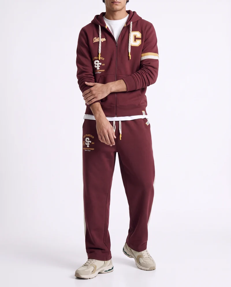 Pantaloni Jogger in Felpa con Stile - Bordeaux