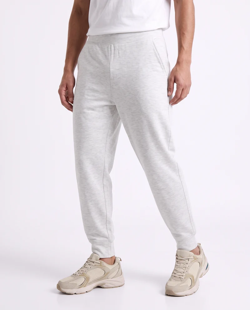 Pantaloni Jogger Interlock con Tasche - Grigio chiaro mel.