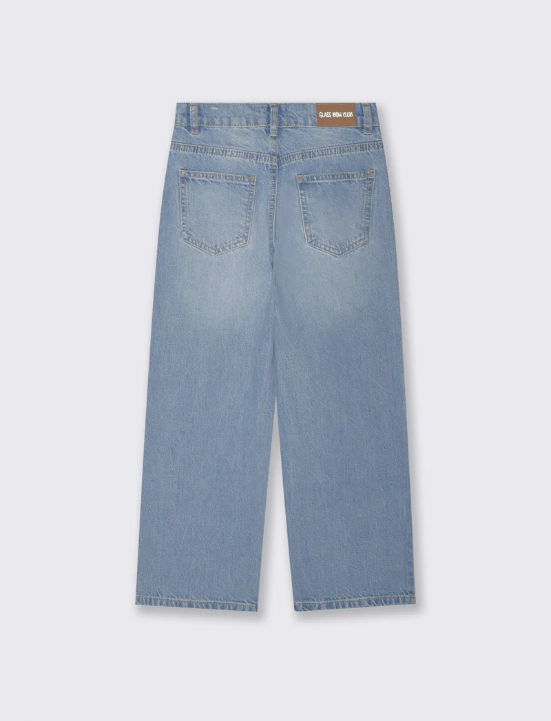 Jeans svasati con strass per bambina - Denim