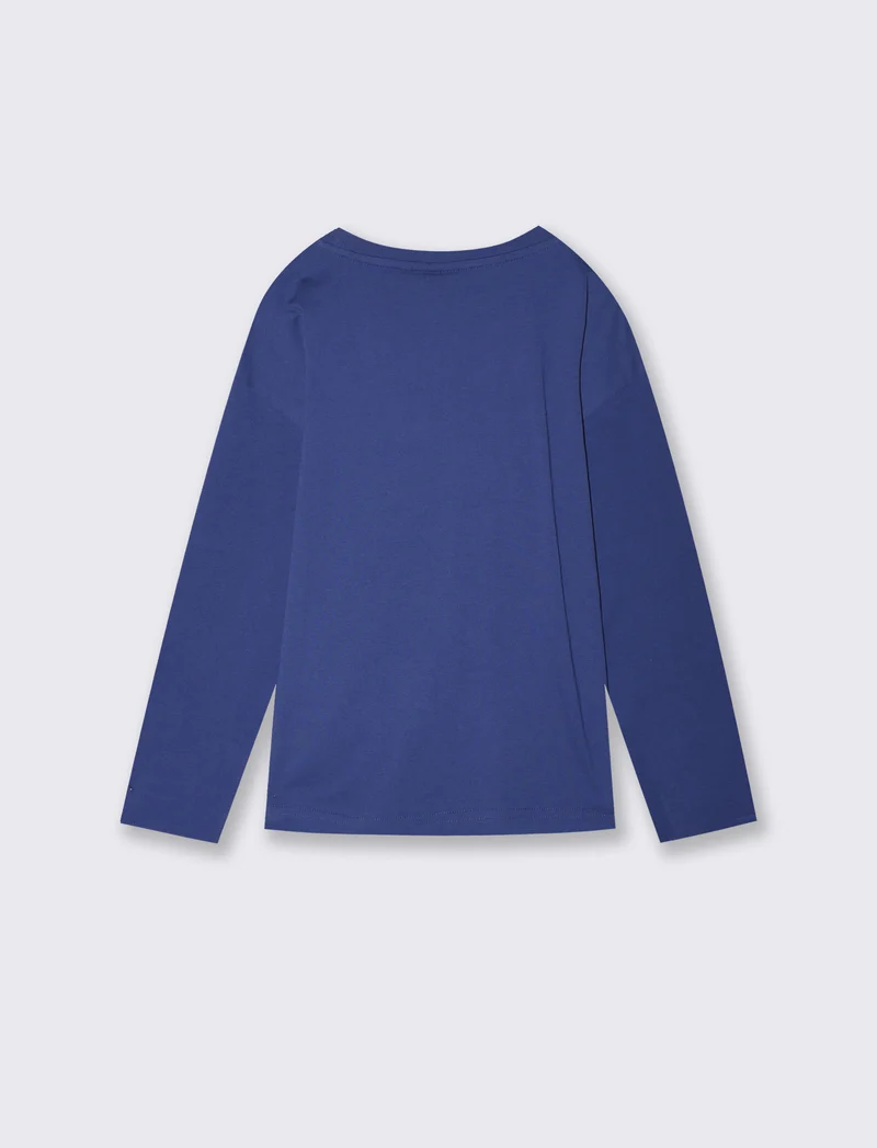 T-shirt Sonic maniche lunghe in cotone - Blu