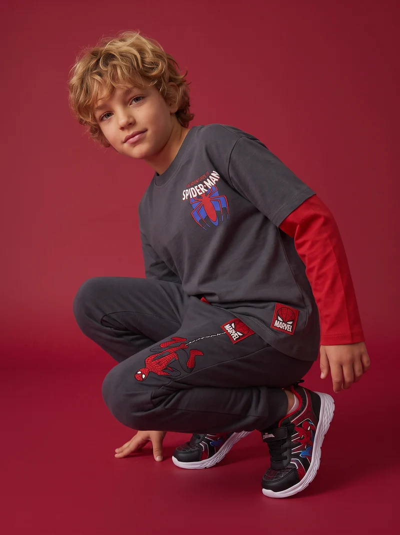T-shirt maniche lunghe Spider-Man grigia - Grigio piombo