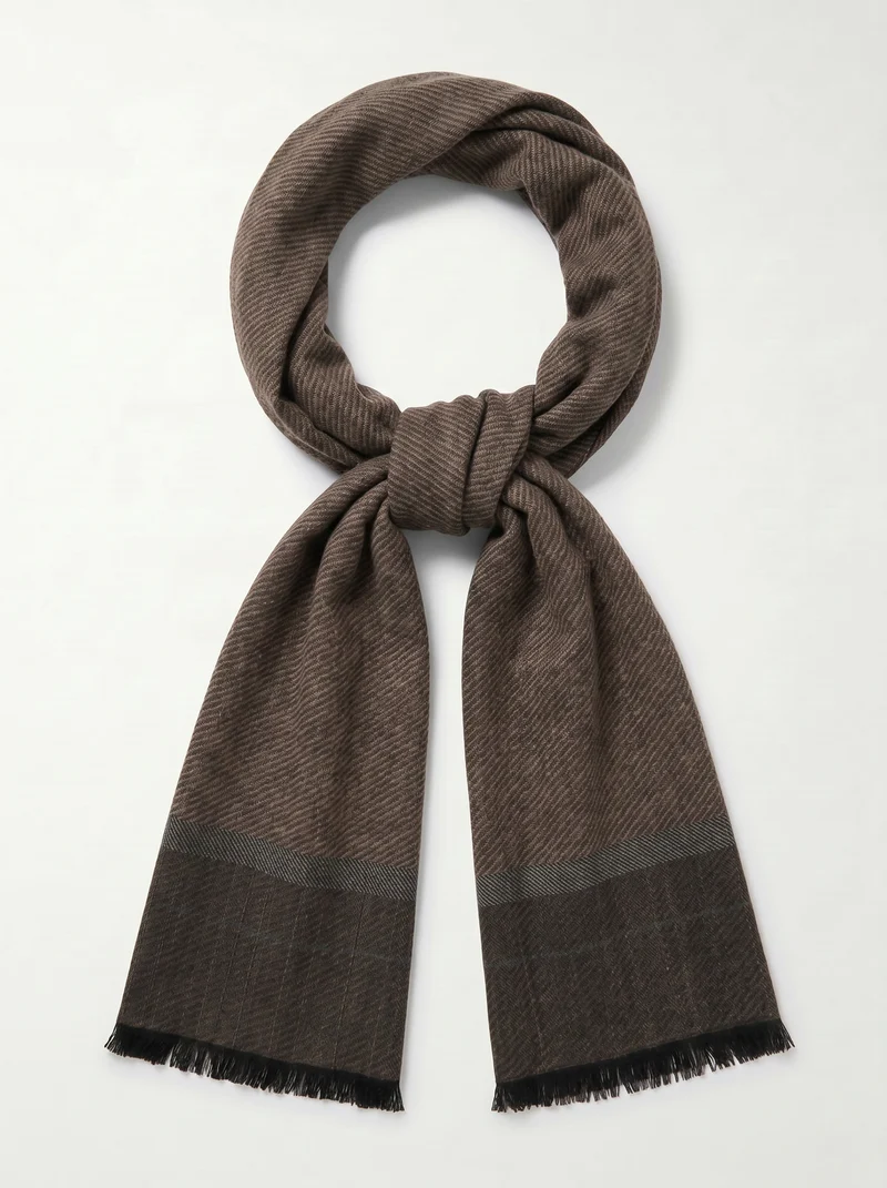 Sciarpa uomo righe oblique eleganti - Beige